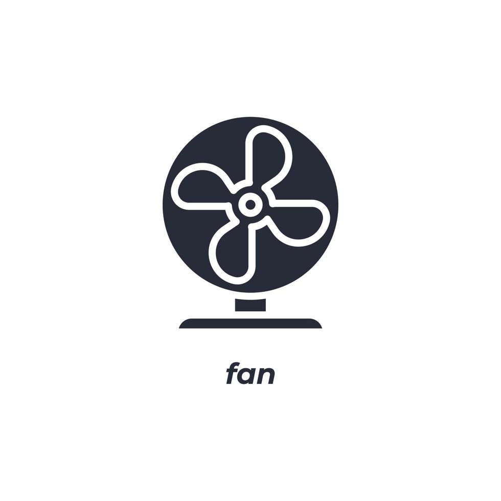 Vector sign fan symbol is isolated on a white background. icon color editable.