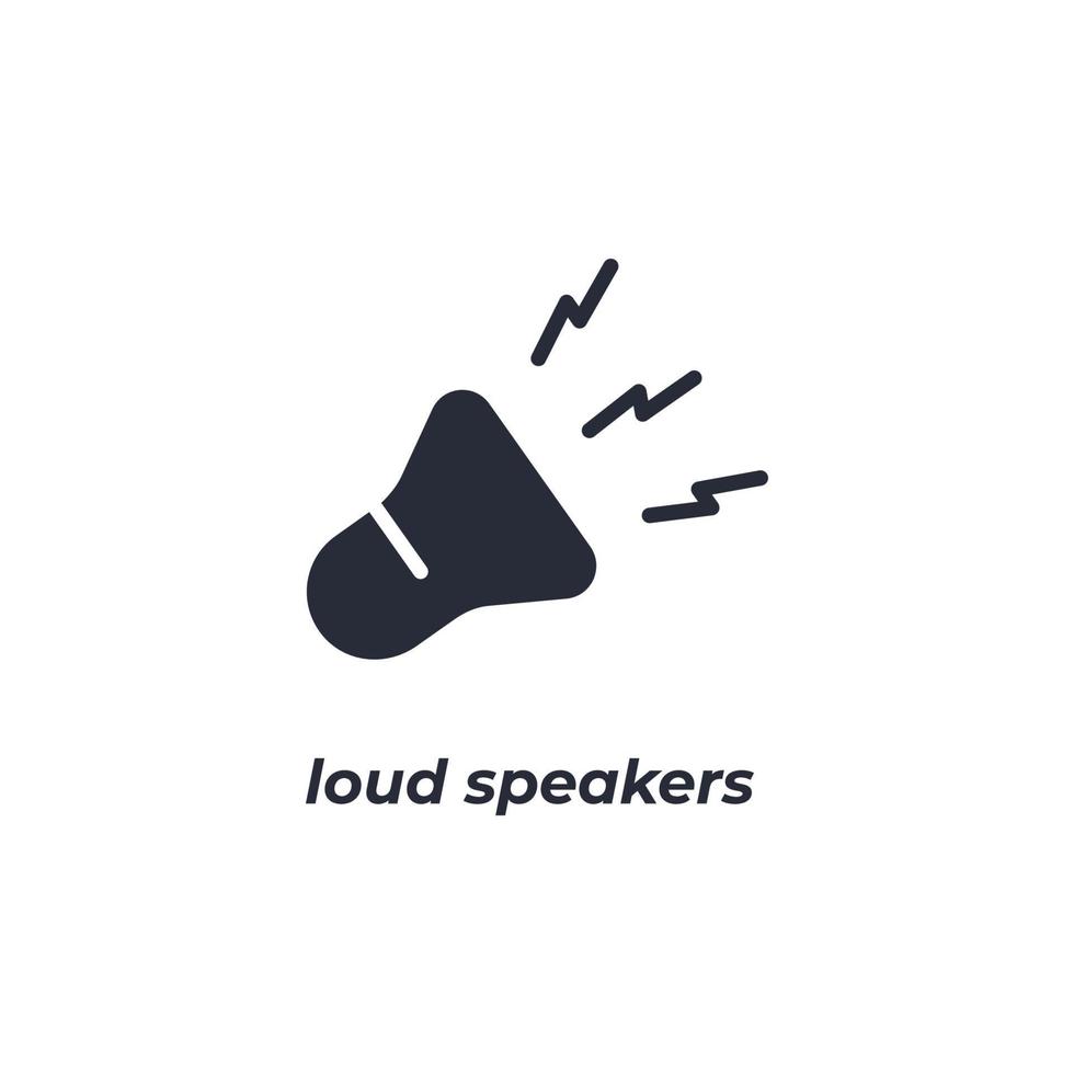 Vector sign loud speakers symbol is isolated on a white background. icon color editable.