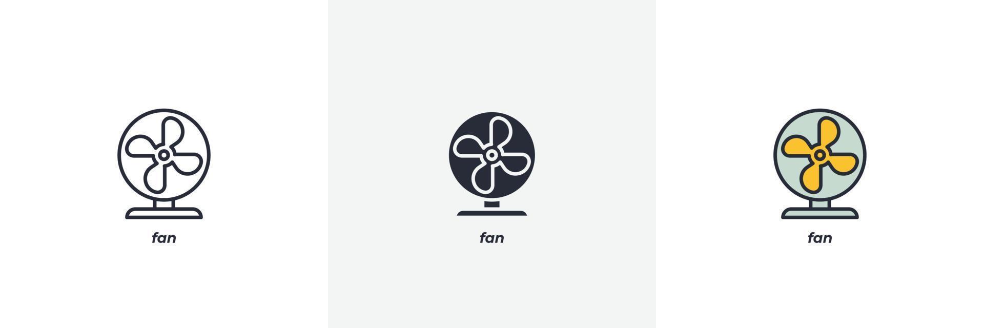 fan icon. Line, solid and filled outline colorful version, outline and filled vector sign. Idea Symbol, logo illustration. Vector graphics