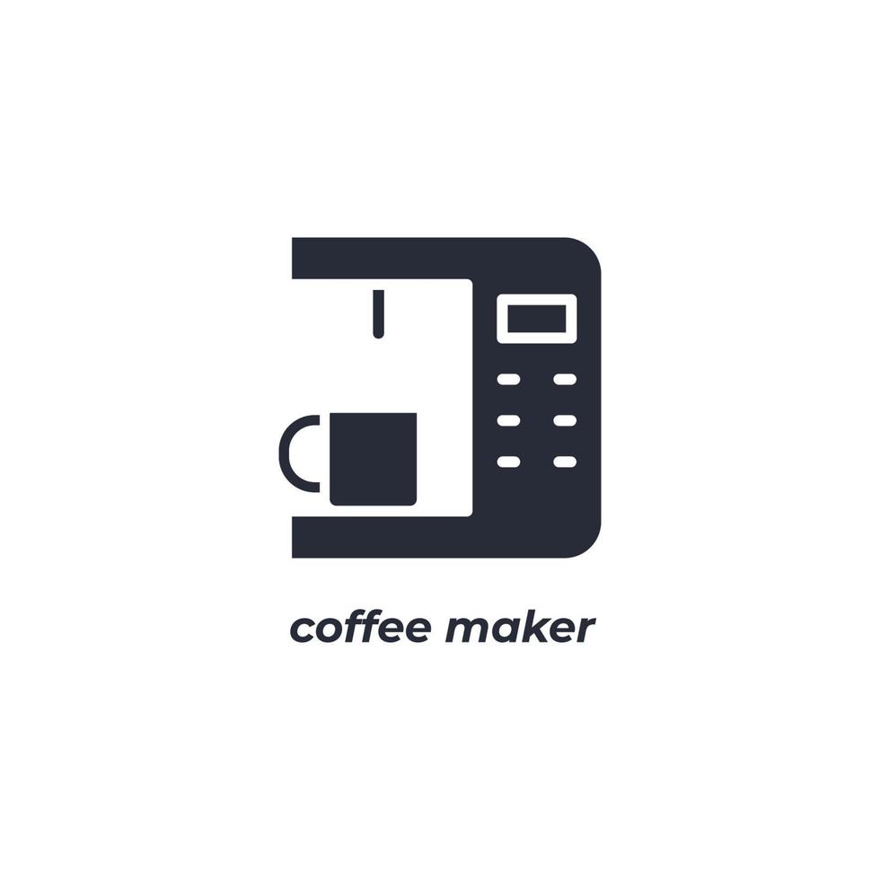 Vector sign coffee maker symbol is isolated on a white background. icon color editable.