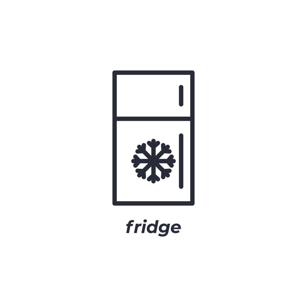 Vector sign fridge symbol is isolated on a white background. icon color editable.