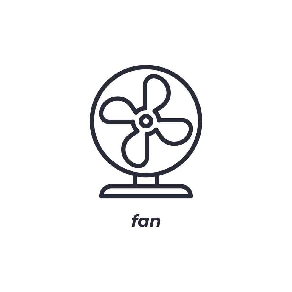 Vector sign fan symbol is isolated on a white background. icon color editable.