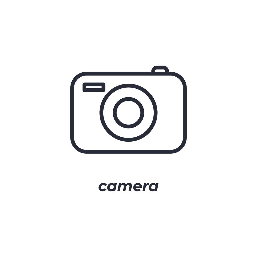 Vector sign camera symbol is isolated on a white background. icon color editable.