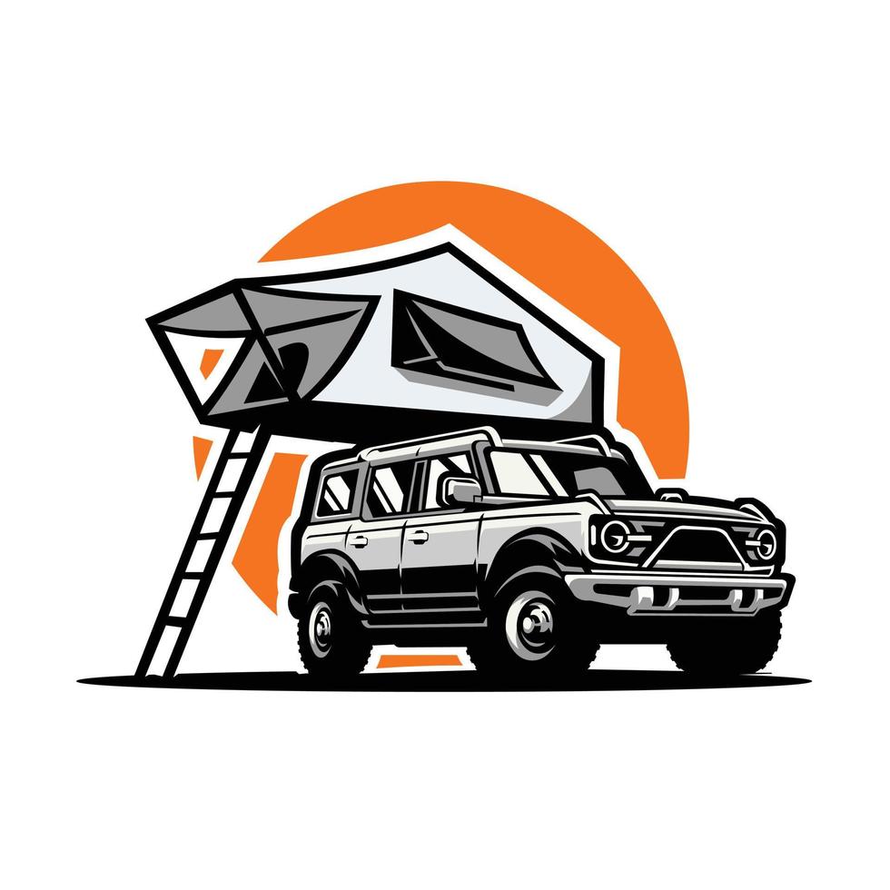 vector de ilustración terrestre de camión camper premium aislado