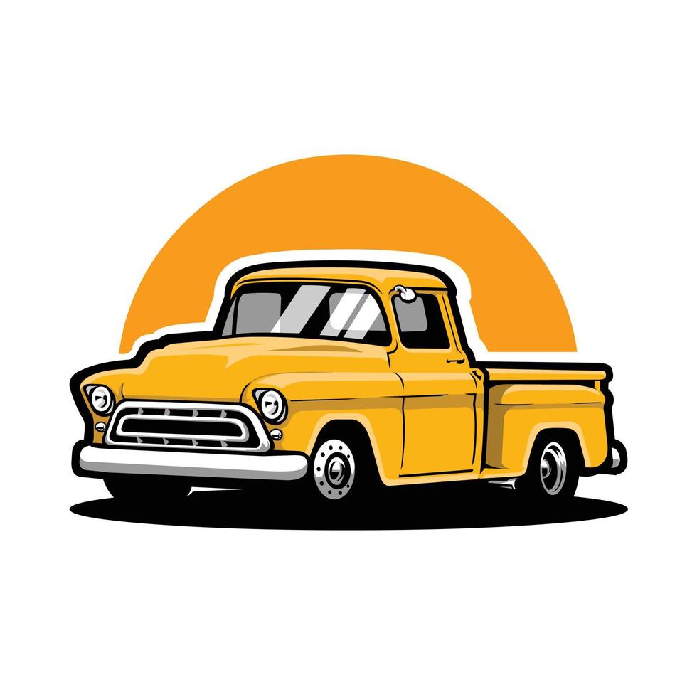 Premium Classic Farm Truck Vector Illustration