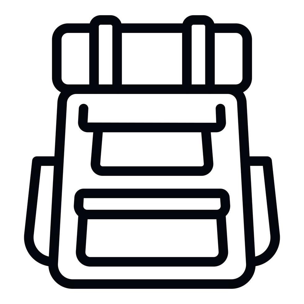 Travel backpack icon outline vector. Tourism people vector