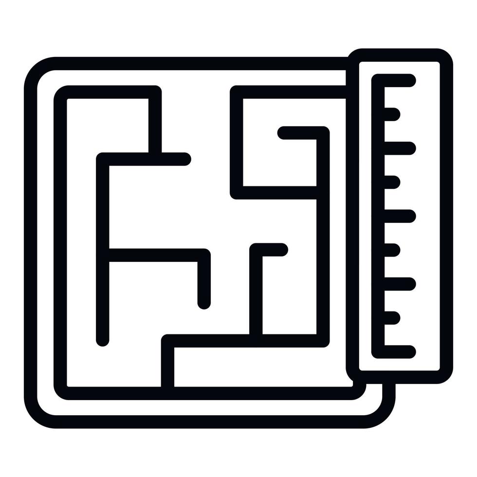 Engineer plan icon outline vector. Female engineer vector