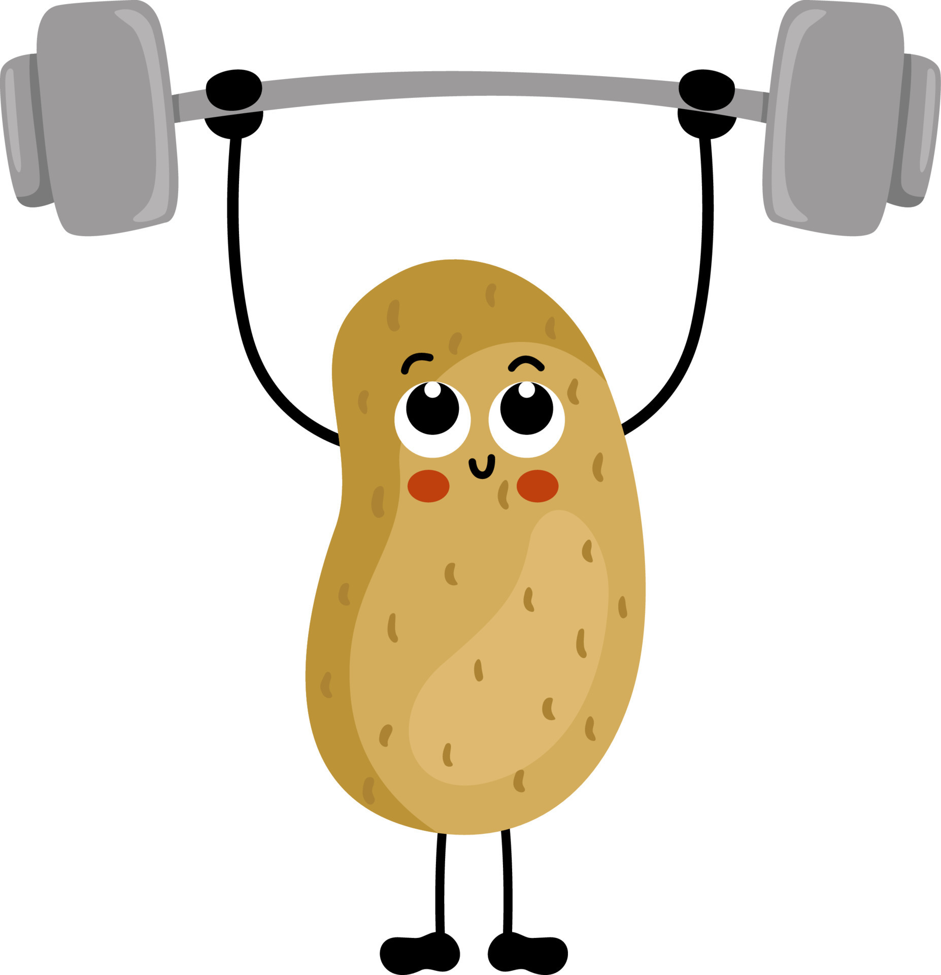 Funny potato mascot make gym 16771675 Vector Art at Vecteezy