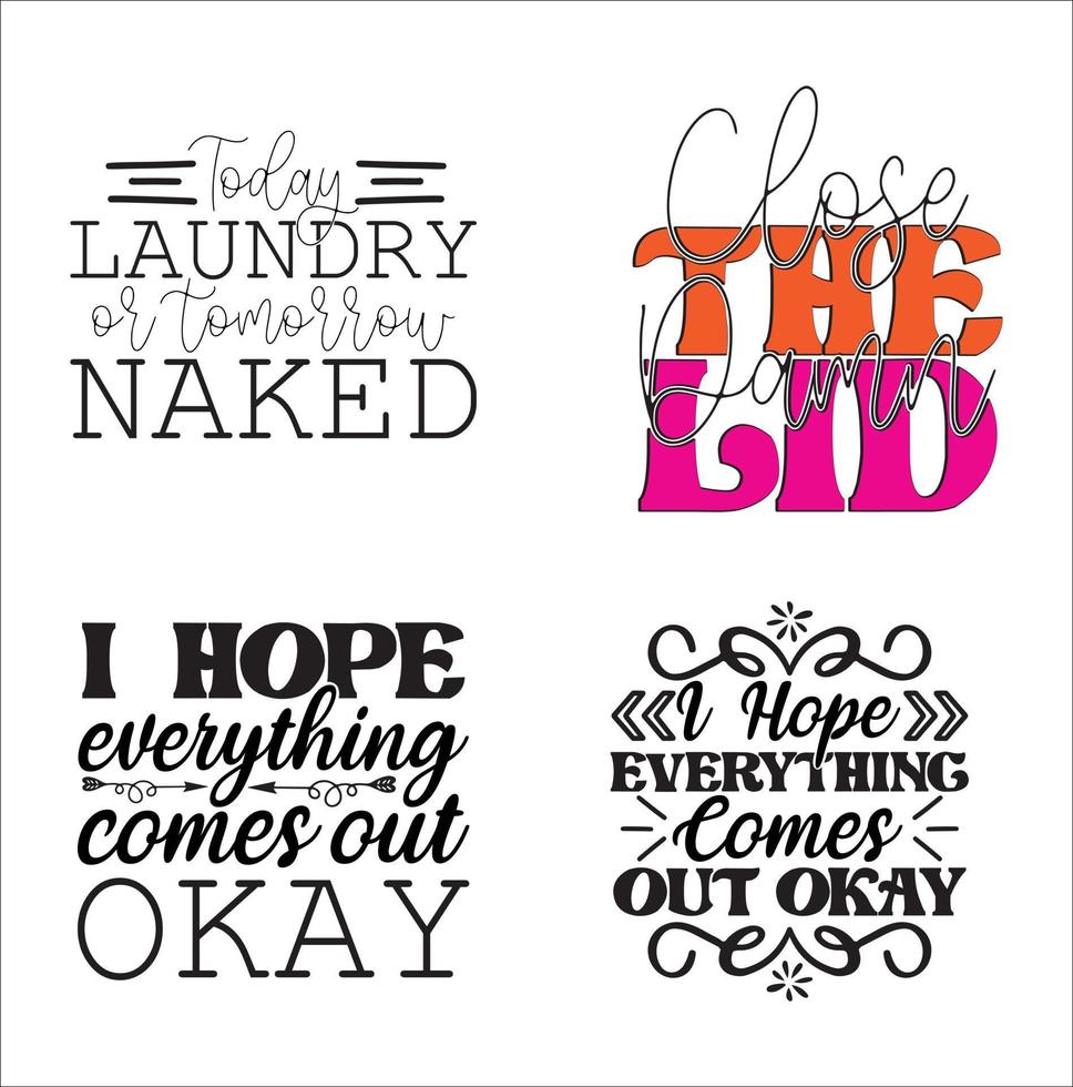 Bathroom t-shirt design set vector