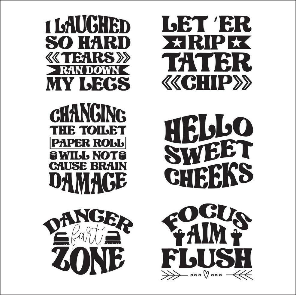 Bathroom t-shirt design set vector