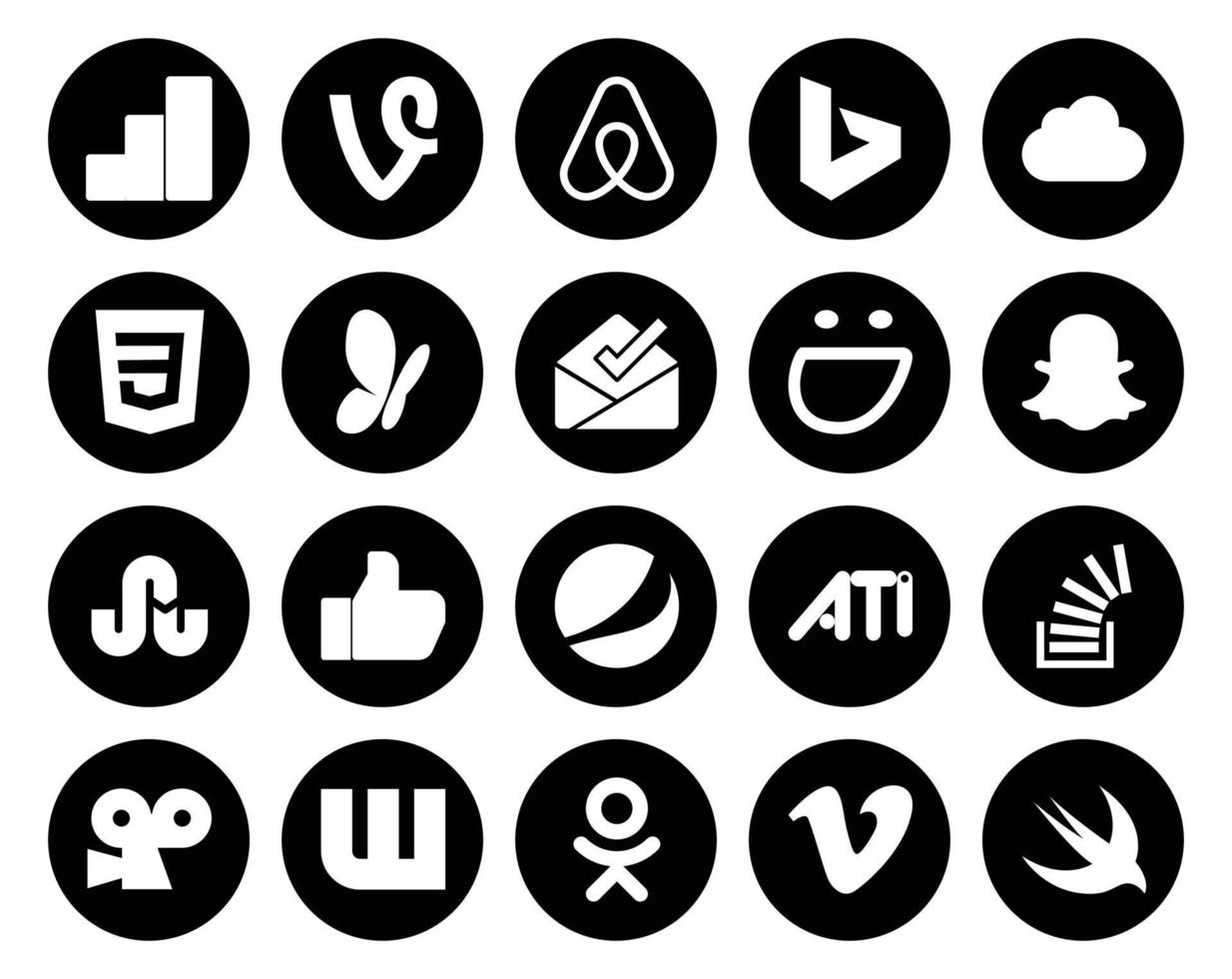 20 Social Media Icon Pack Including overflow question smugmug stockoverflow pepsi vector