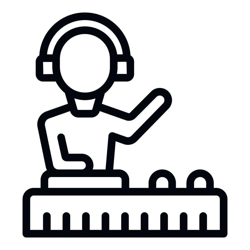 Student dj party icon outline vector. Person club vector