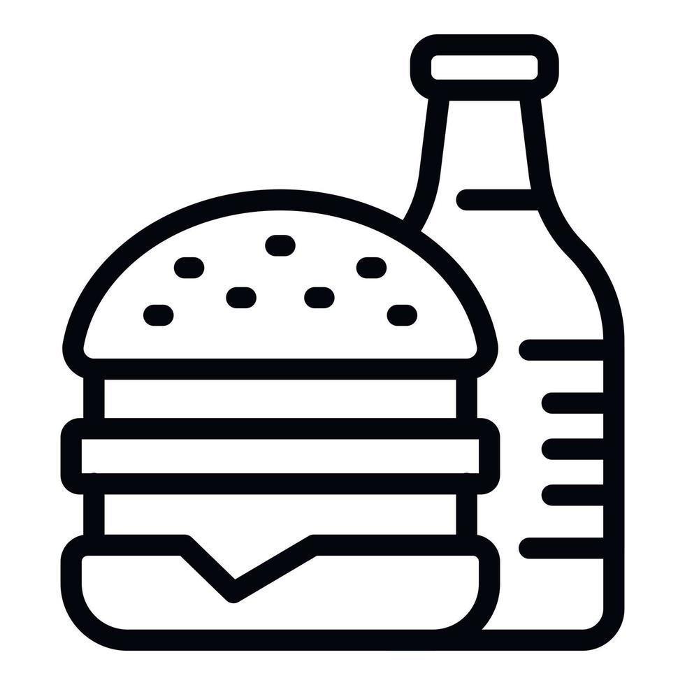 Burger fast food icon outline vector. Student club vector