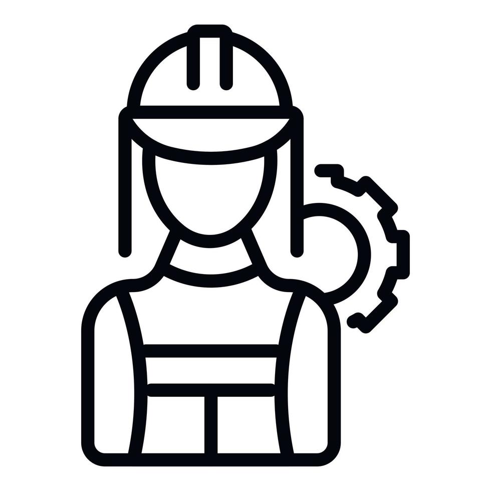 Worker industry icon outline vector. Female engineer vector