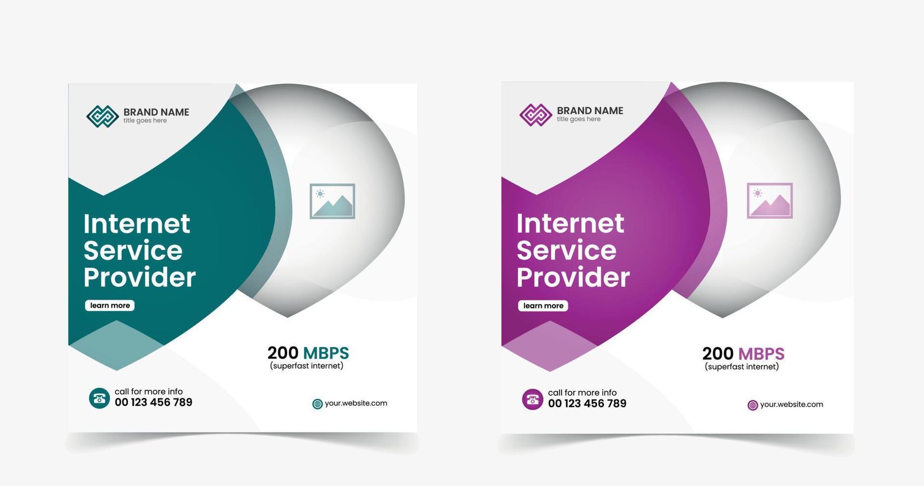 social media post design for internet service provider vector