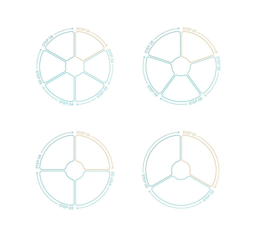 Round Cycle Outlined Shapes Business Design Set vector