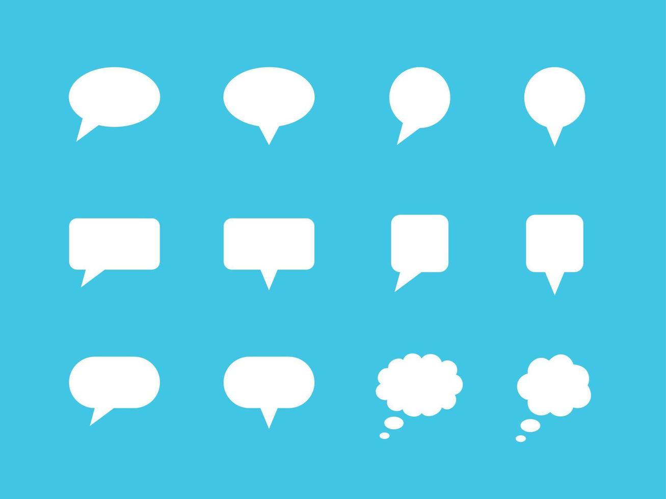 Speech Bubble Blank Vector Shapes Set