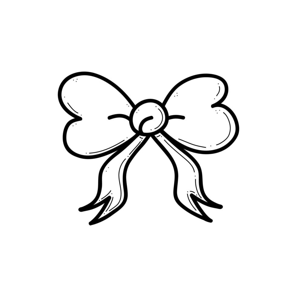 Hand drawn bow tie doodle vector