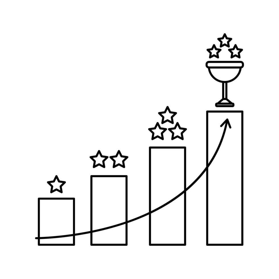 icono de línea de escaleras de ambición. concepto de flecha de motivación profesional vector