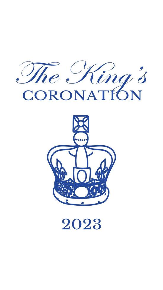 Poster for King Charles III Coronation with British flag vector illustration.