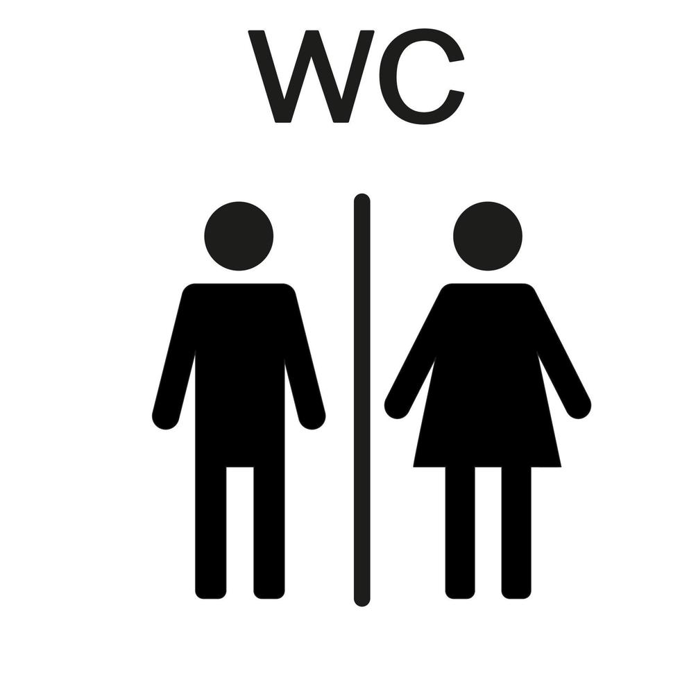 WC wayfinding vector illustration icons. Toilet male and female gender signs