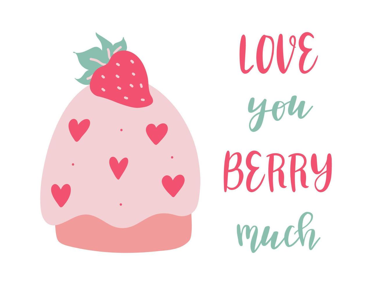 Cute Valentines banner, greeting card design with text lettering vector illustration.