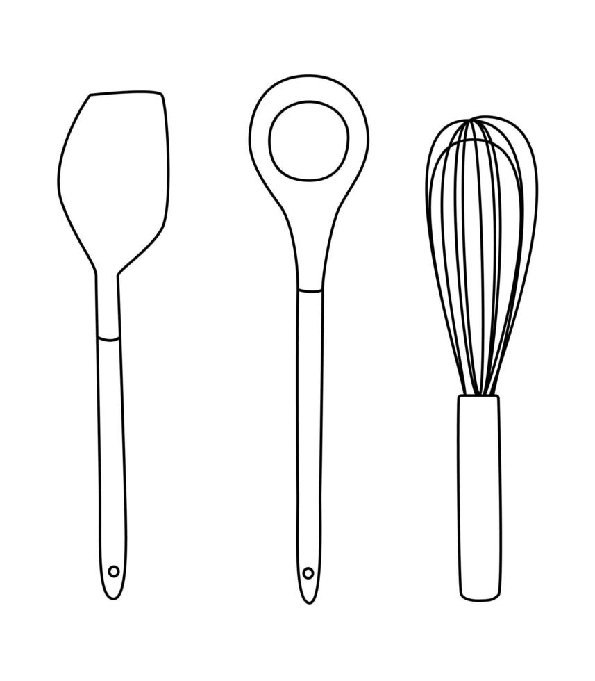 kitchenware cooking utensil icon vector silhouette set