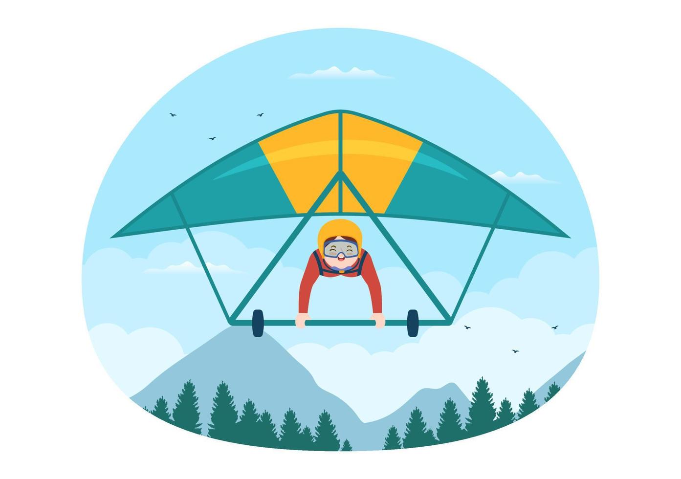 Skydiving Illustration with Skydivers use Parachute and Sky Jump for Outdoor Activities in Flat Extreme Sport Cartoon Hand Drawn Templates vector