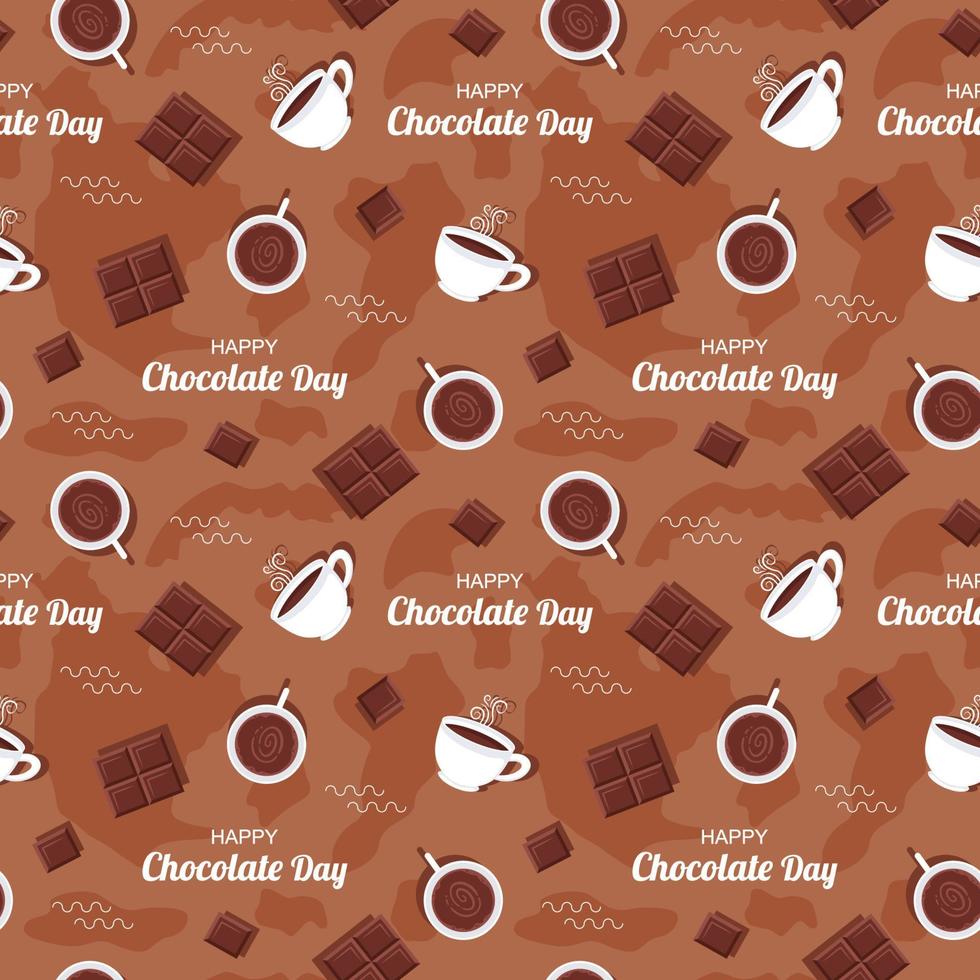 diseño de patrones sin fisuras de chocolate con decoración de choco en plantilla ilustración de dibujos animados dibujados a mano vector