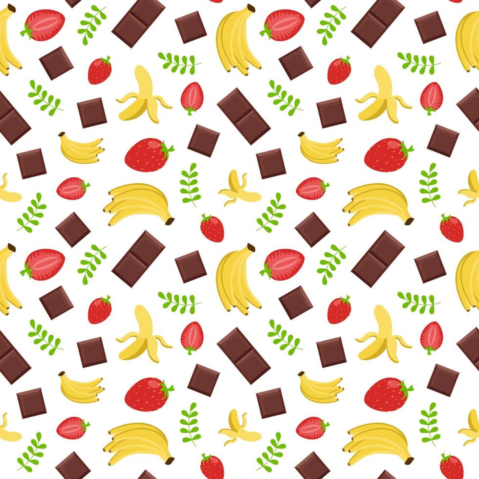 diseño de patrones sin fisuras de chocolate con decoración de choco en plantilla ilustración de dibujos animados dibujados a mano vector