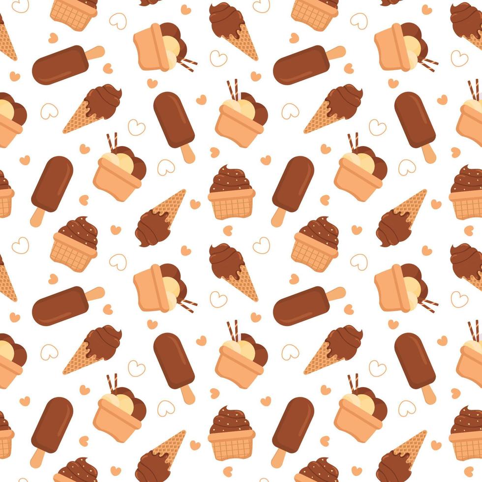 Chocolate Seamless Pattern Design with Choco Decoration in Template Hand Drawn Cartoon Illustration vector