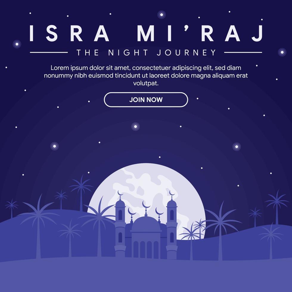 isra miraj banner illustration in flat design vector