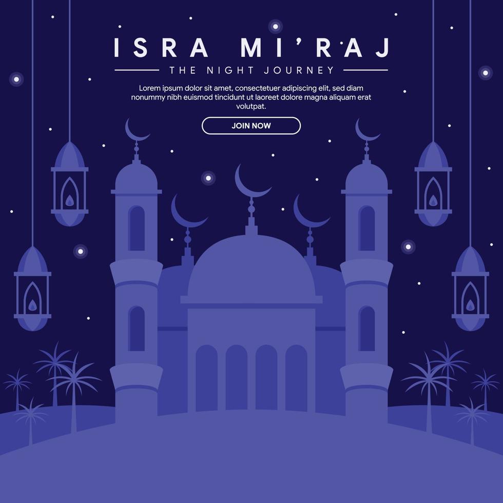 isra miraj banner illustration in flat design vector