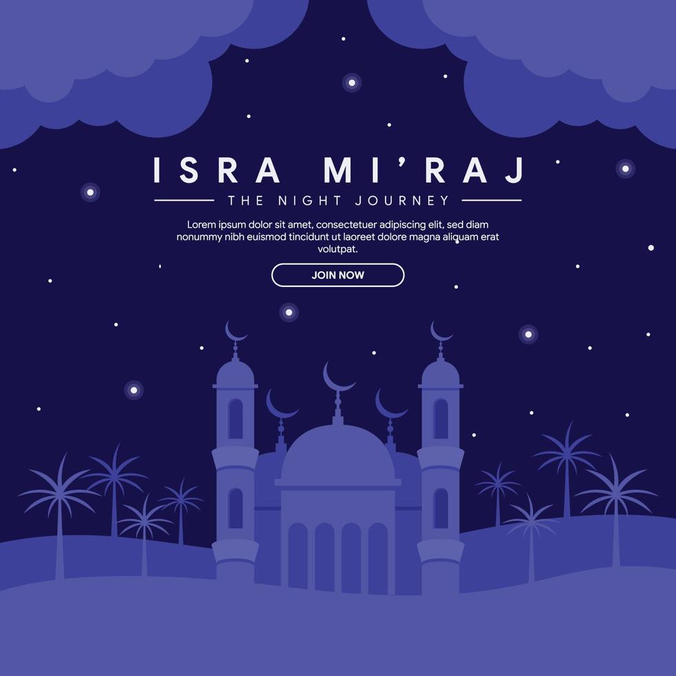 isra miraj banner illustration in flat design vector