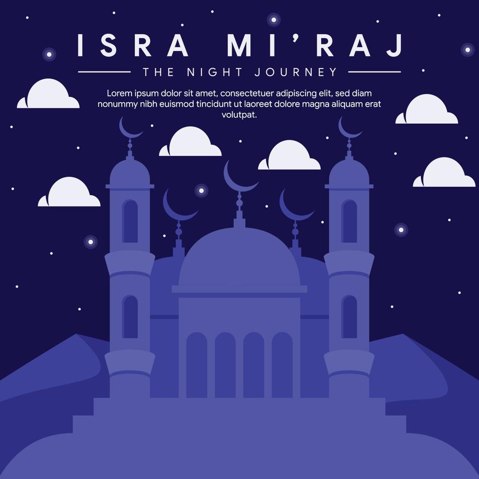 isra miraj banner illustration in flat design vector
