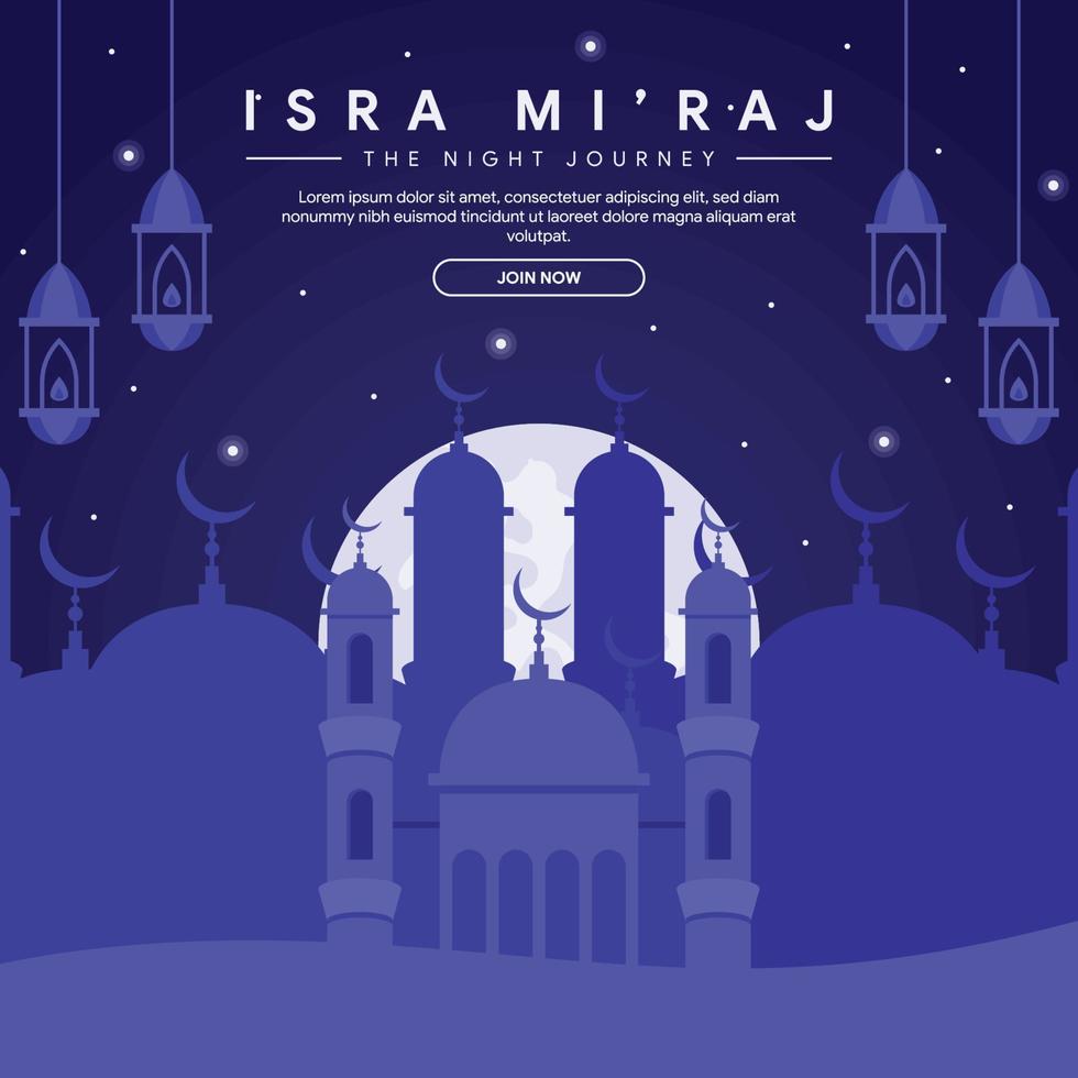 isra miraj banner illustration in flat design vector
