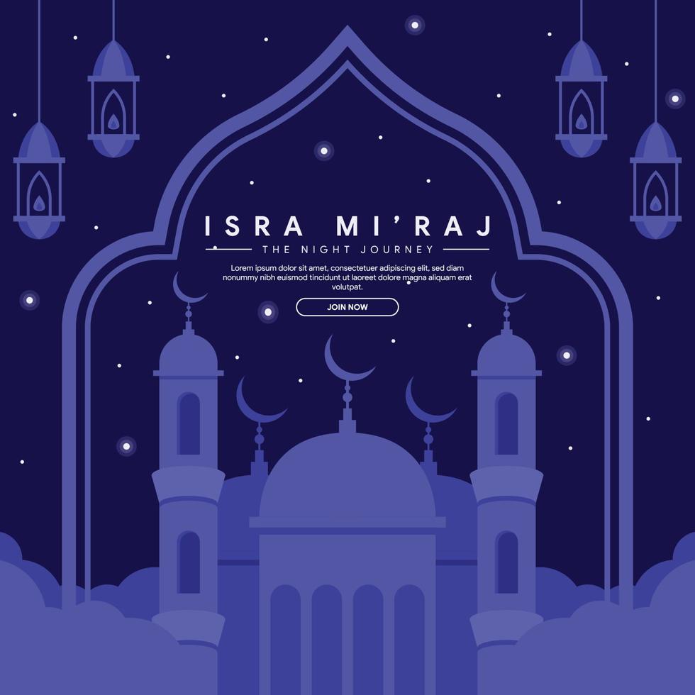 isra miraj banner illustration in flat design vector