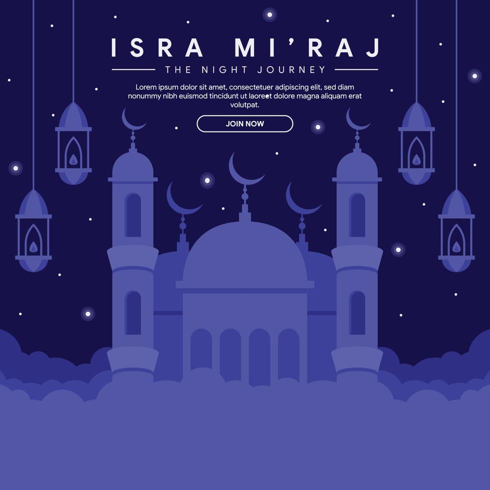 isra miraj banner illustration in flat design vector