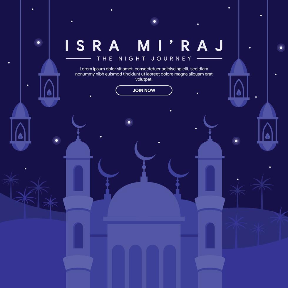 isra miraj banner illustration in flat design vector