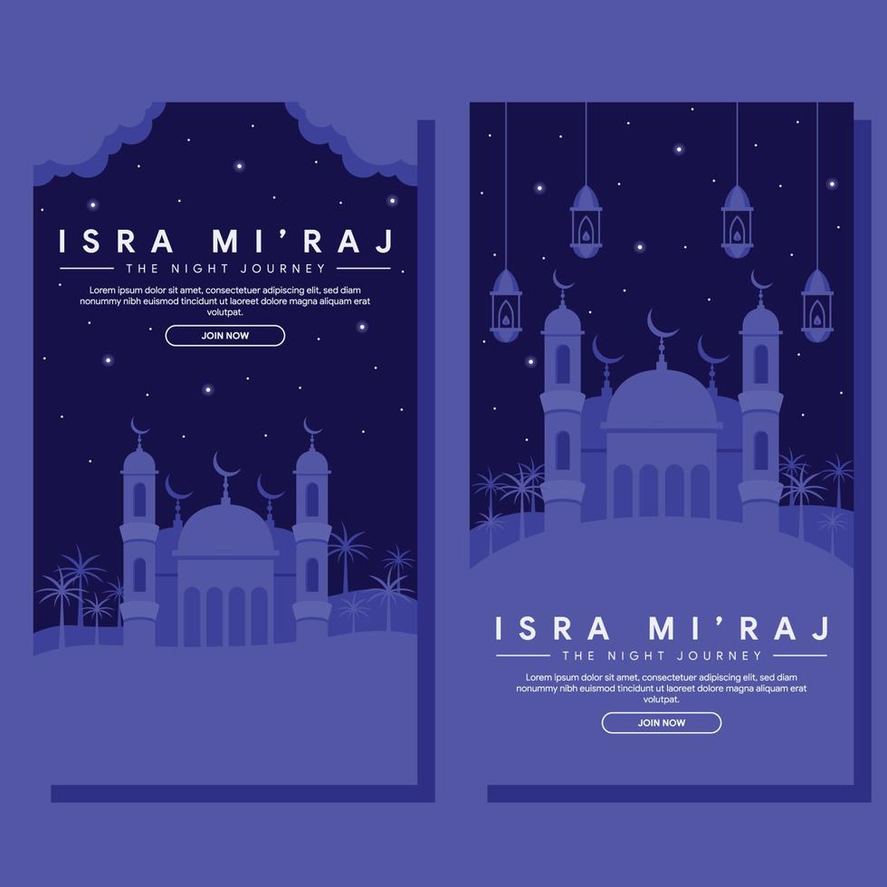isra miraj vertical banner illustration in flat design vector