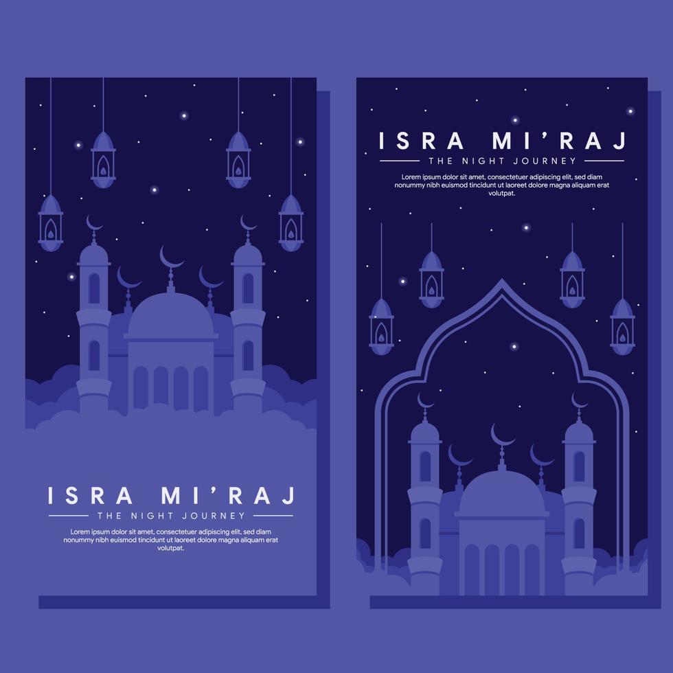 isra miraj vertical banner illustration in flat design vector
