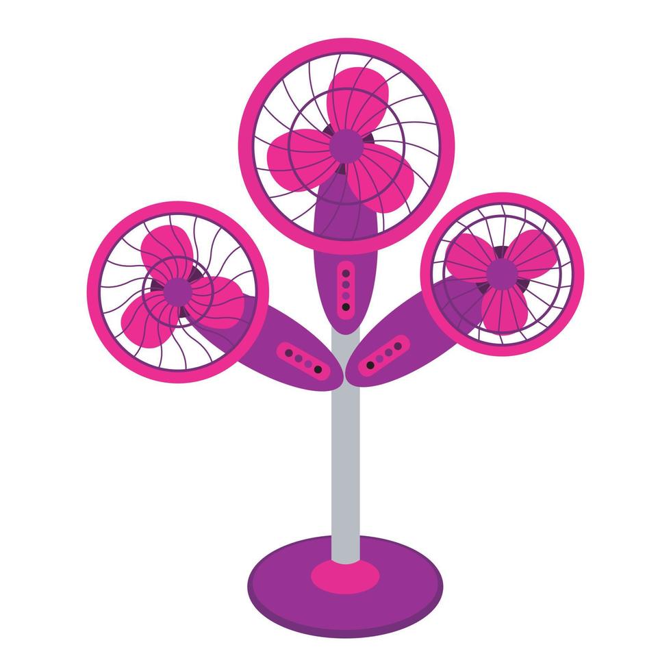 three fans in one rod vector