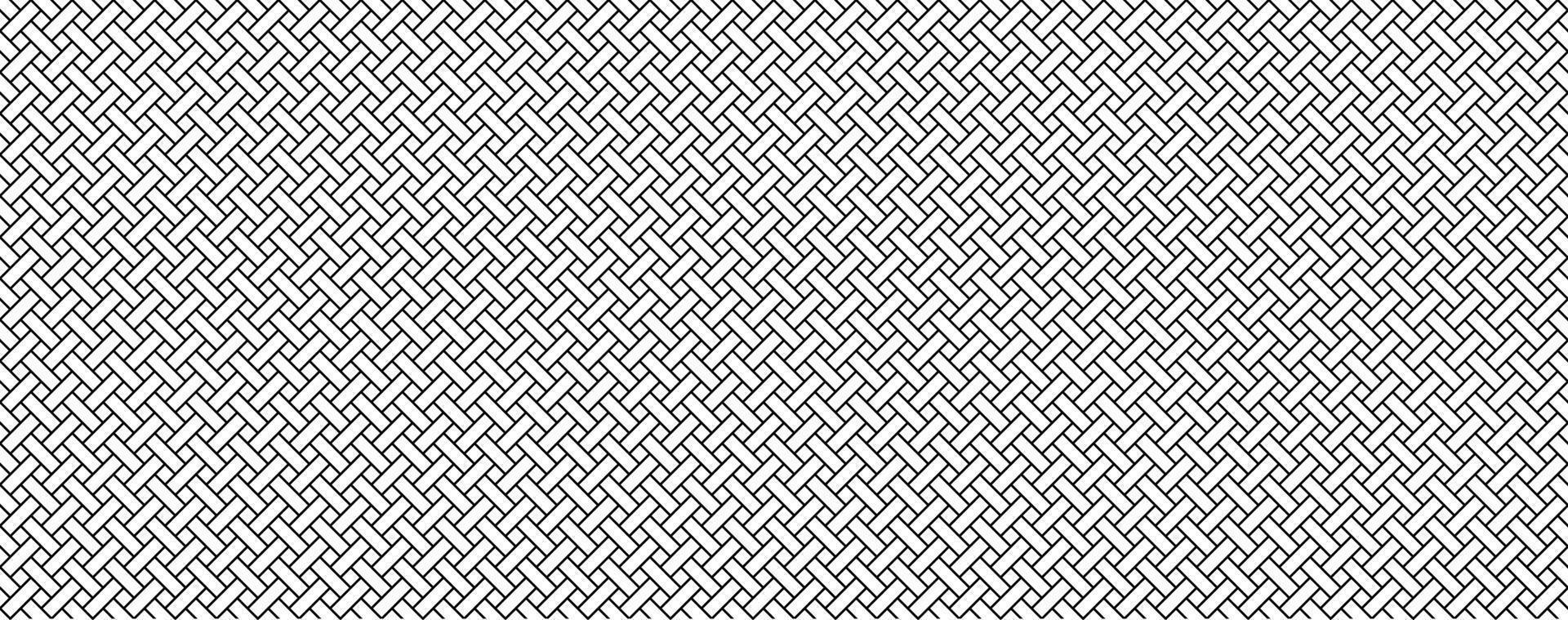 black white outline woven seamless pattern vector