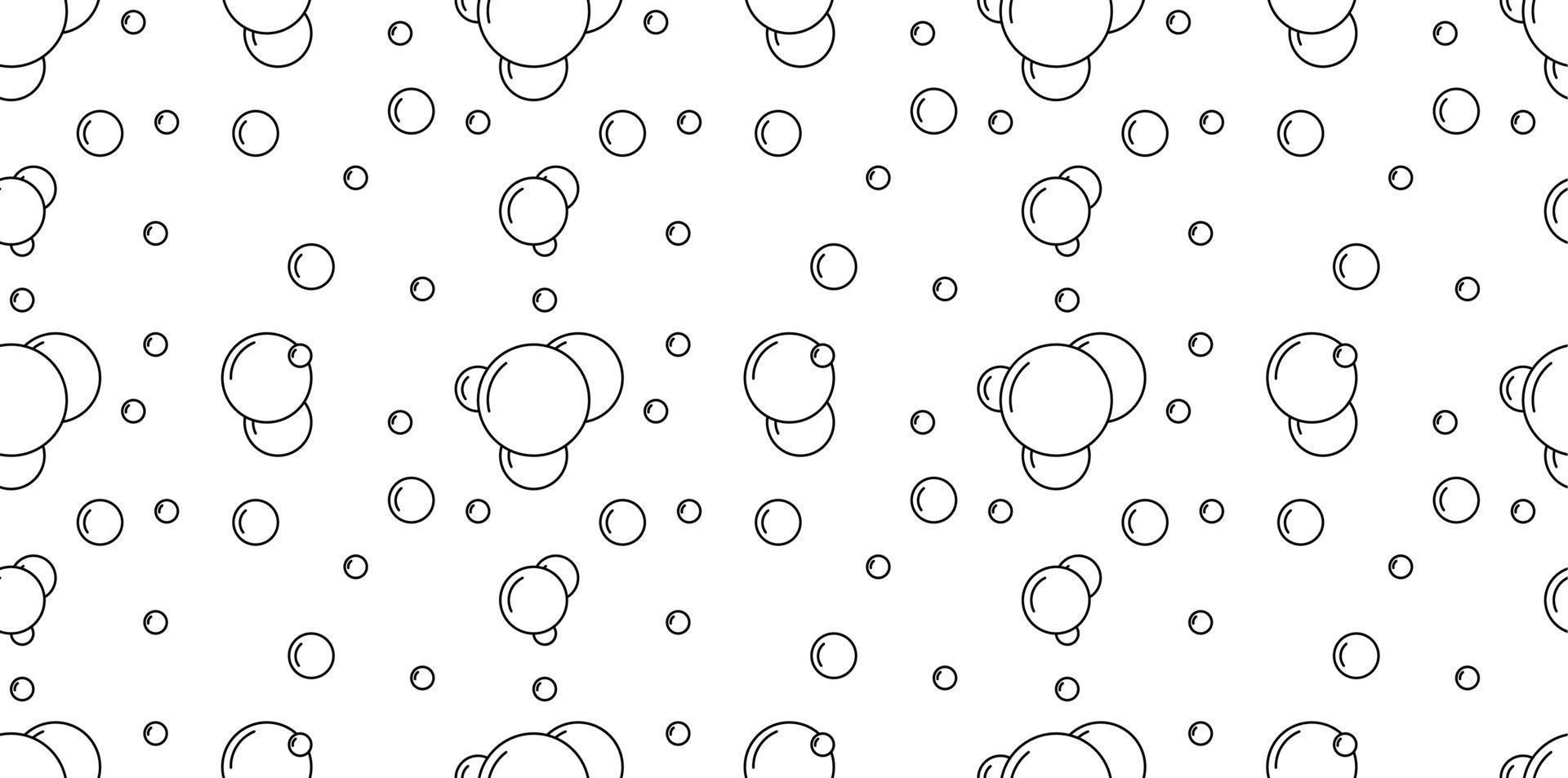 outline soap bubbles seamless pattern vector