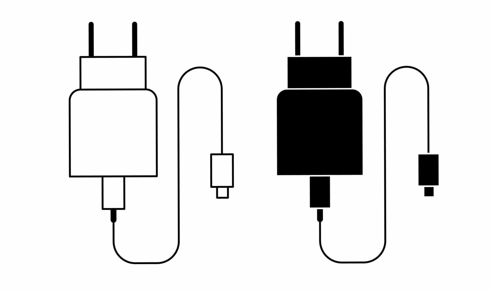 charger icon set isolated on white background vector