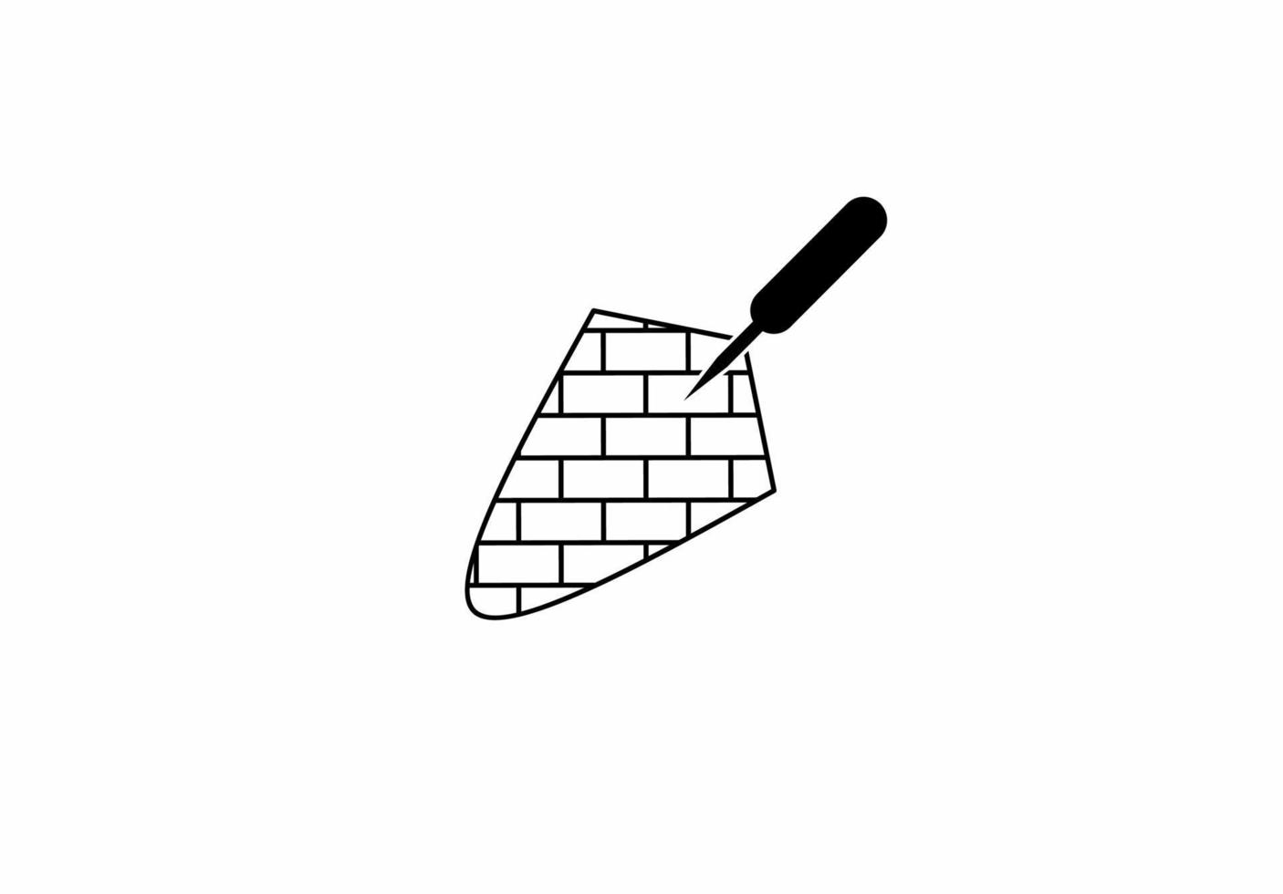 line trowel bricklayer logo isolated on white background vector