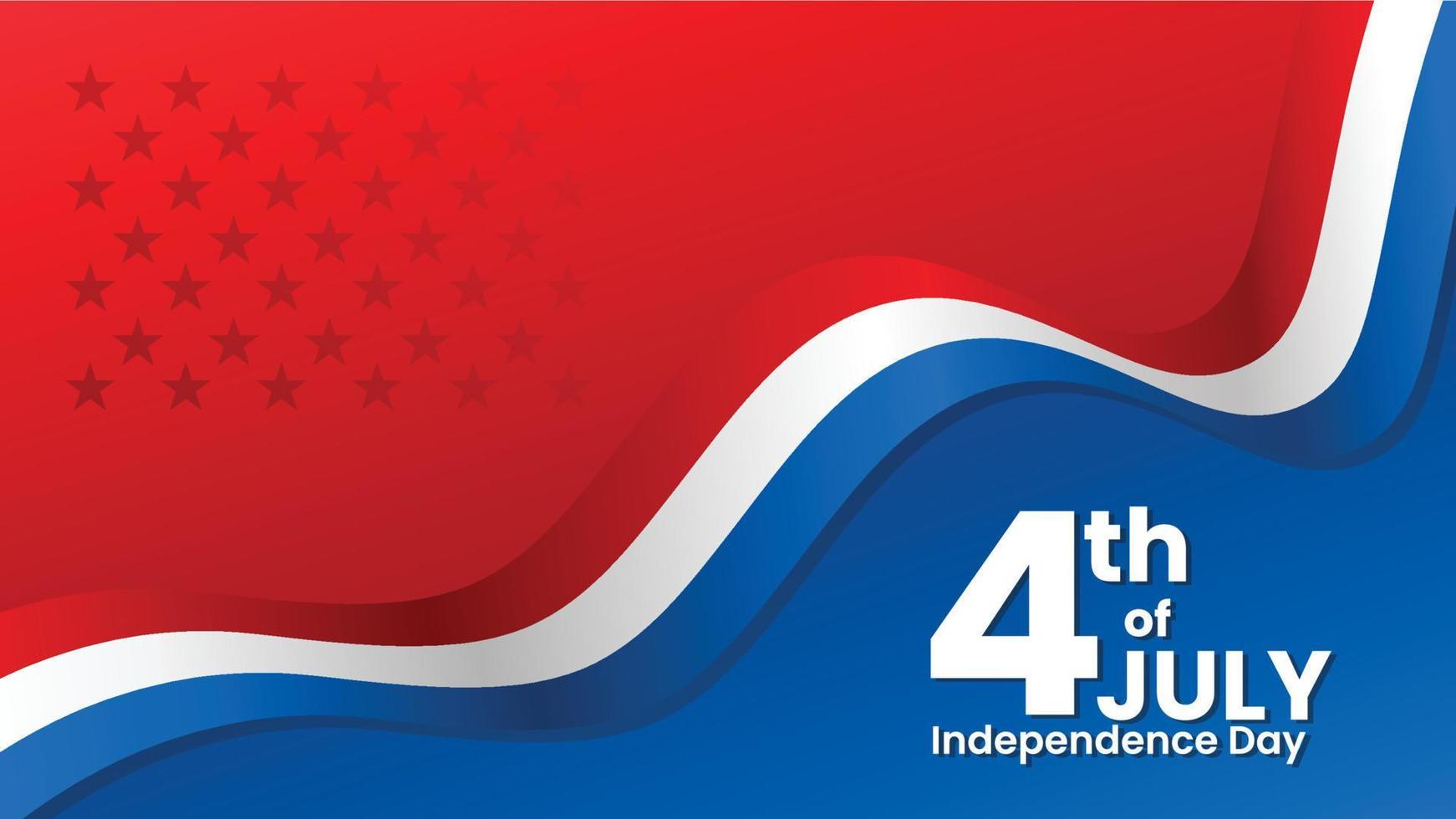 4th of july happy independence day red white banner design vector