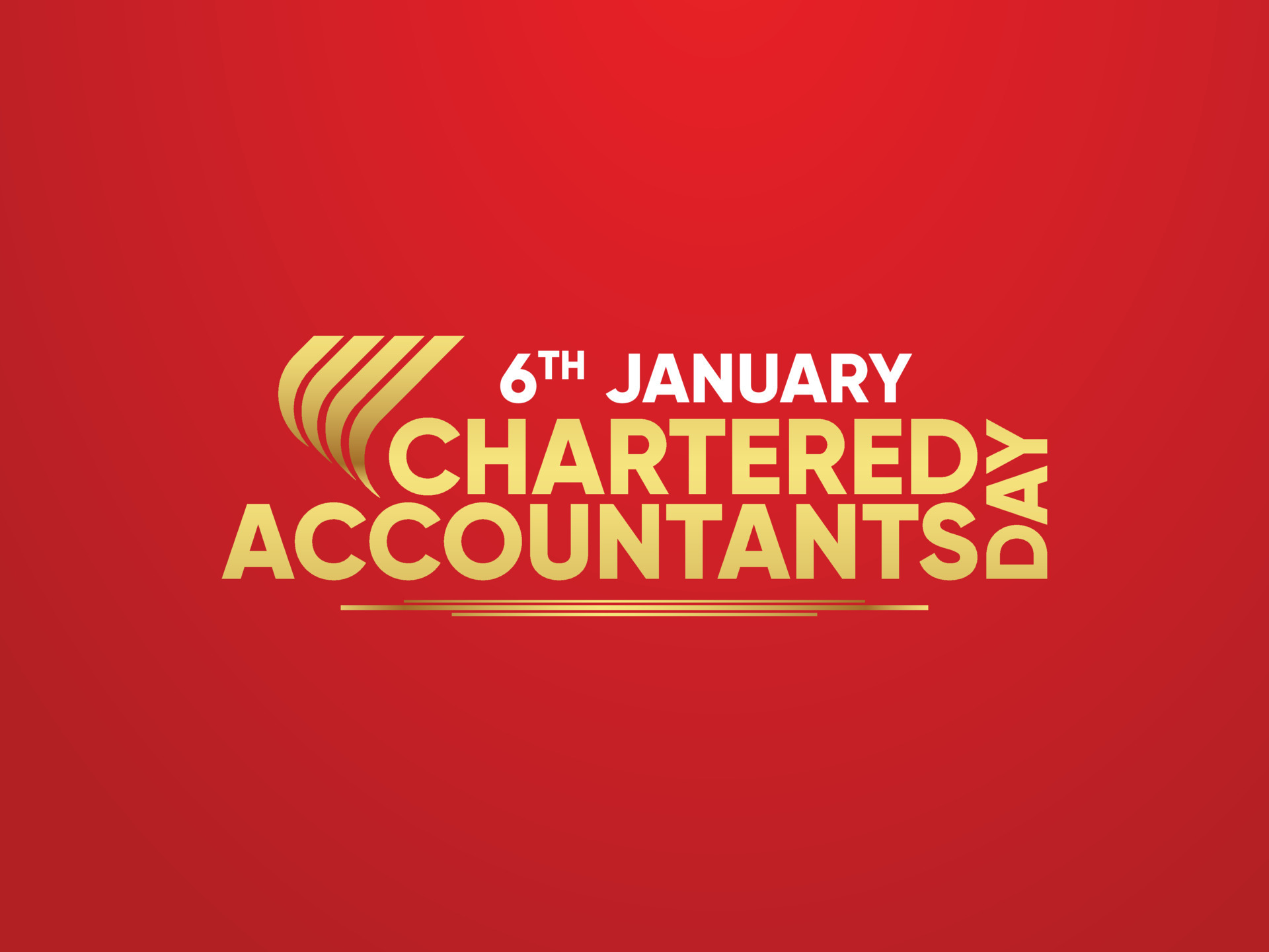 CA Day, Chartered Accountant Day Typography logo on an isolated maroon