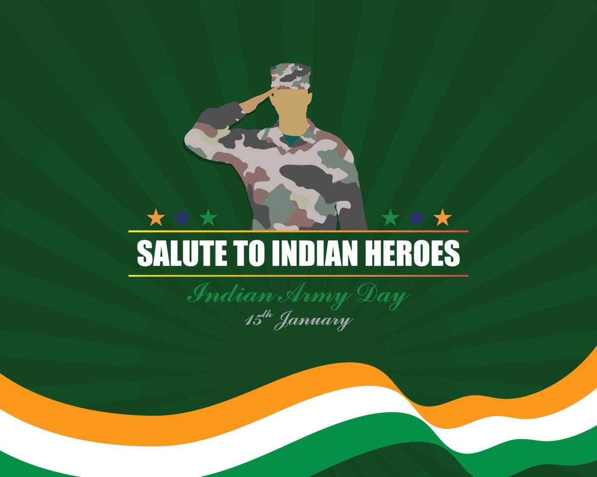 Vector illustration of Army day of India, Republic day celebration concept, applauding victory, people appreciating, clapping, and saluting Indian army soldier, Army Day Logo