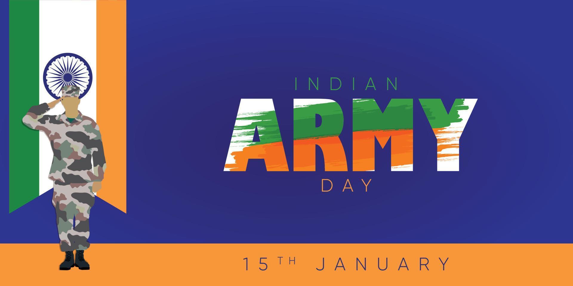 Vector illustration of Army day of India, Republic day celebration concept, applauding victory, people appreciating, clapping, and saluting Indian army soldier, Web Banner